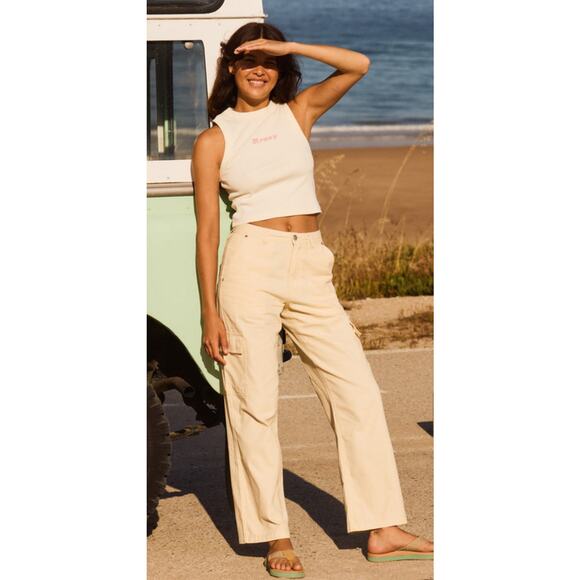 Roxy Left Again Women’s Cream Cargo Pants - Size  XS - Picture 1 of 14